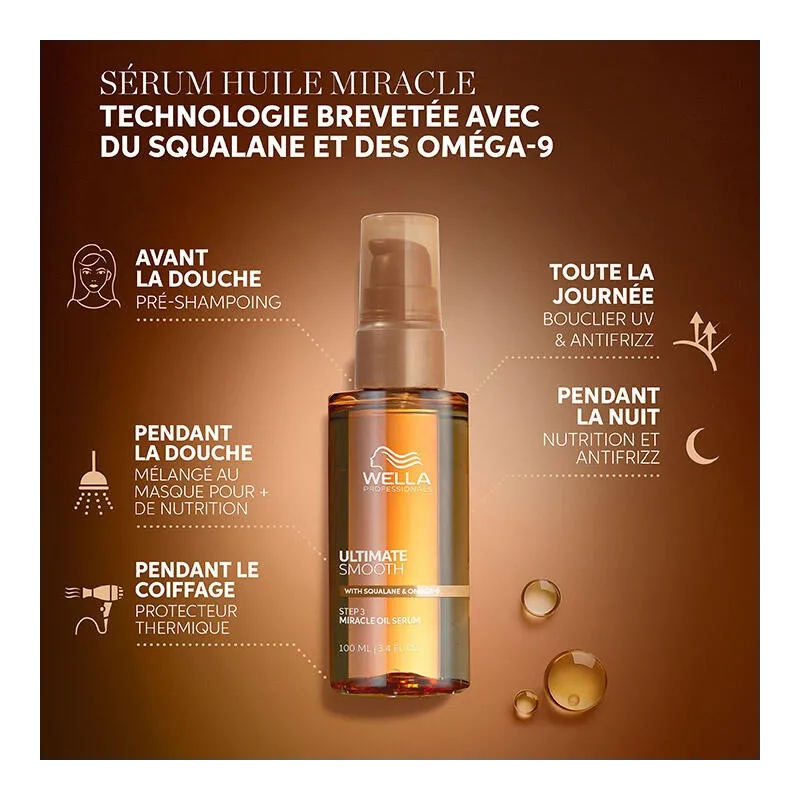 Sérum Huile Miracle ULTIMATE SMOOTH WELLA 100ml, Mon Produit Coiffure