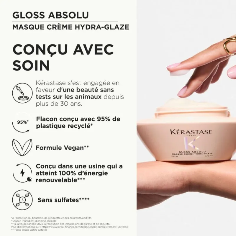 Masque Crème Hydra-Glaze Gloss Absolu Kérastase 500ml, Mon Produit ...