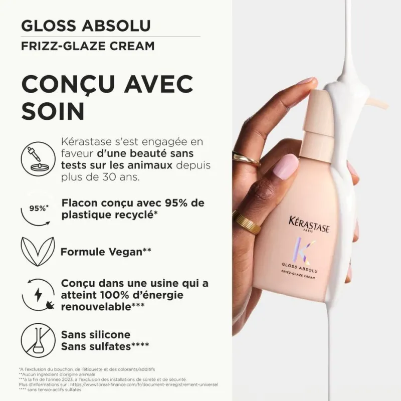 Crème de Coiffage Anti-Frisottis Frizz-Glaze Cream Gloss Absolu Kér...